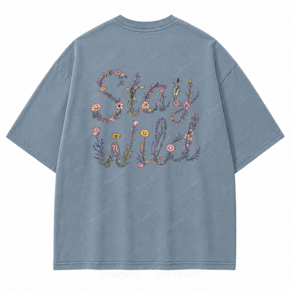Grow Wild Floral Washed Back Print Tee