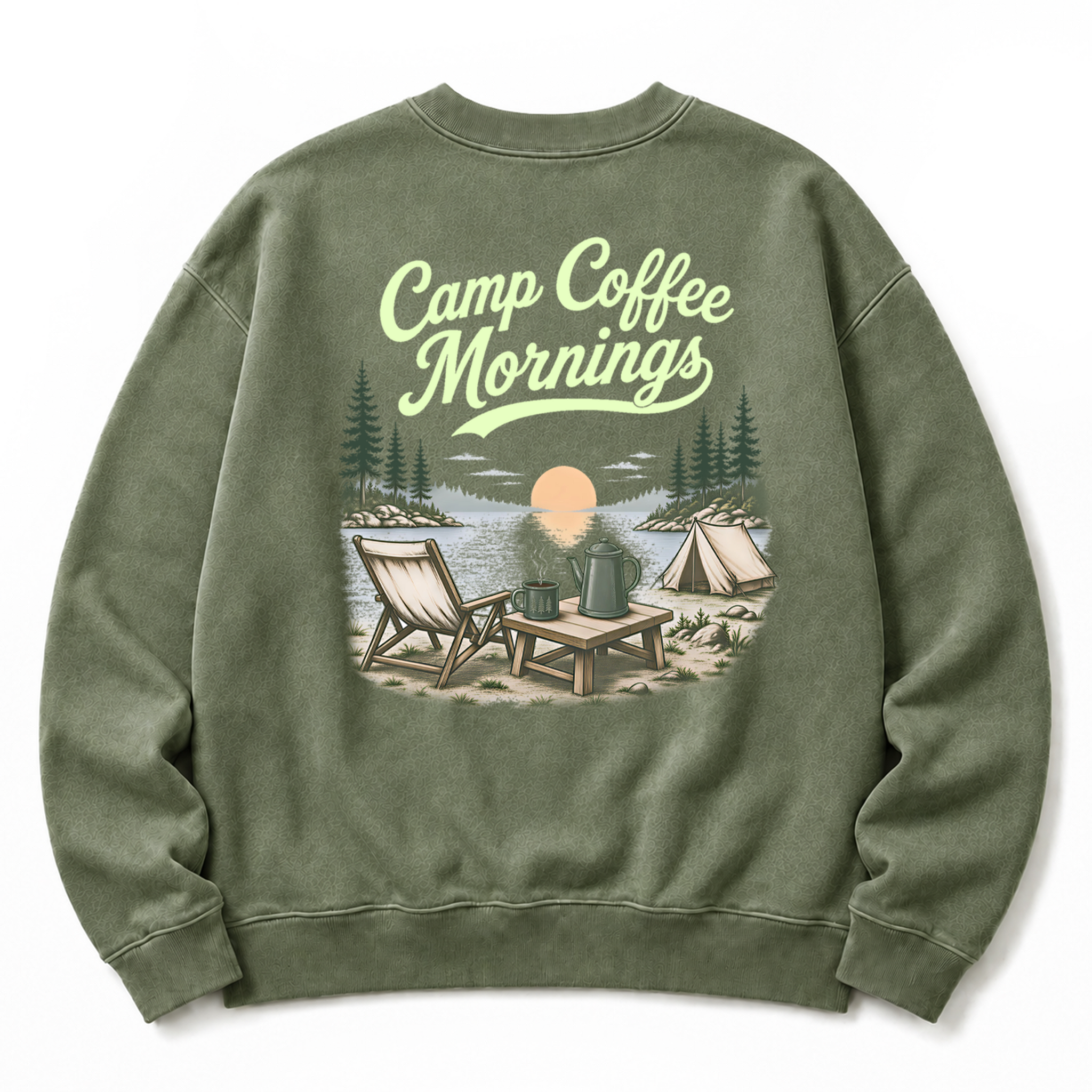 Camp Coffee Mornings Washed Graphic Sweatshirt