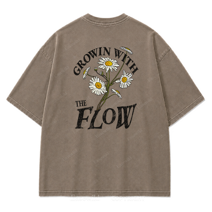 Grow With The Flow Daisy Washed Print Tee