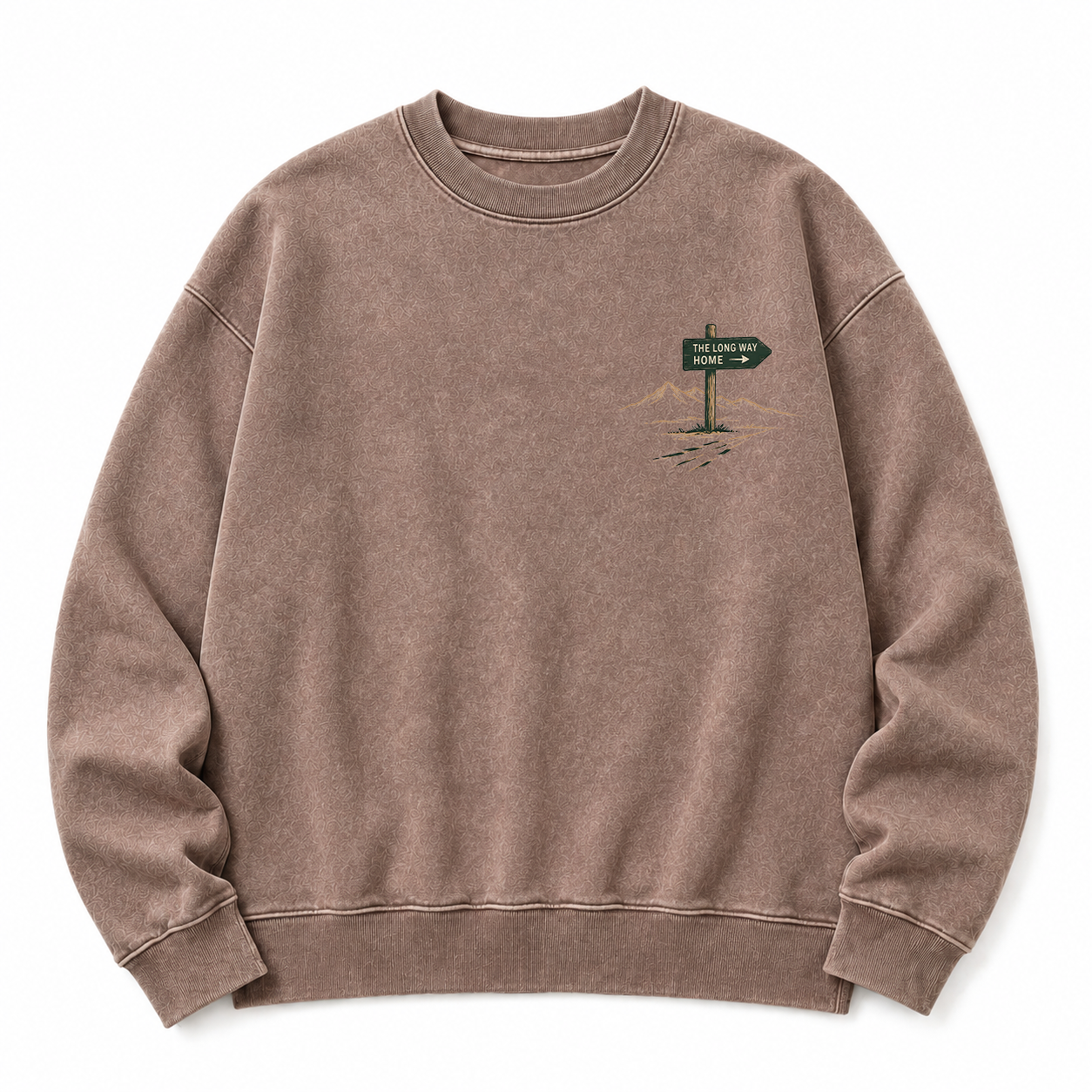 Take The Long Way Home Washed Graphic Sweatshirt