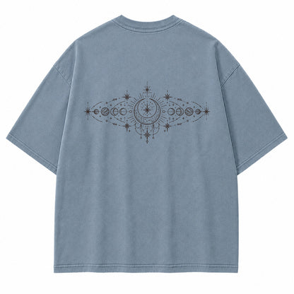 Celestial Orbit Moon Phase Graphic T-Shirt