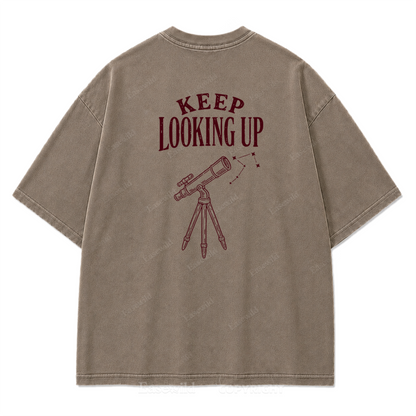 Keep Looking Up Graphic Print Tee