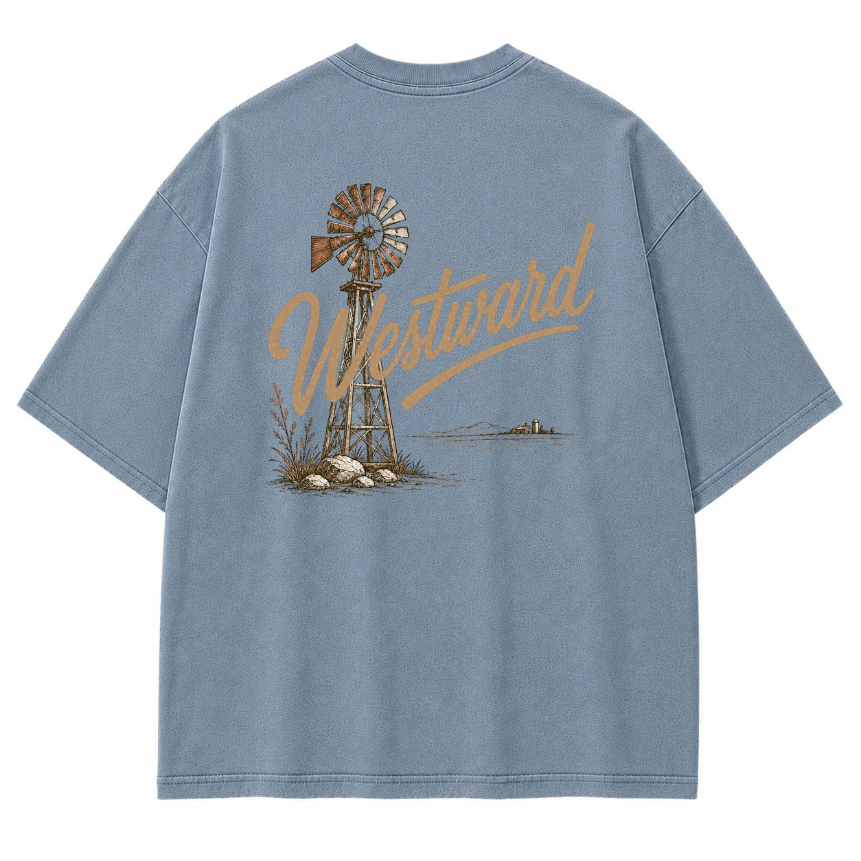 Westward Prairie Windmill Graphic T-Shirt