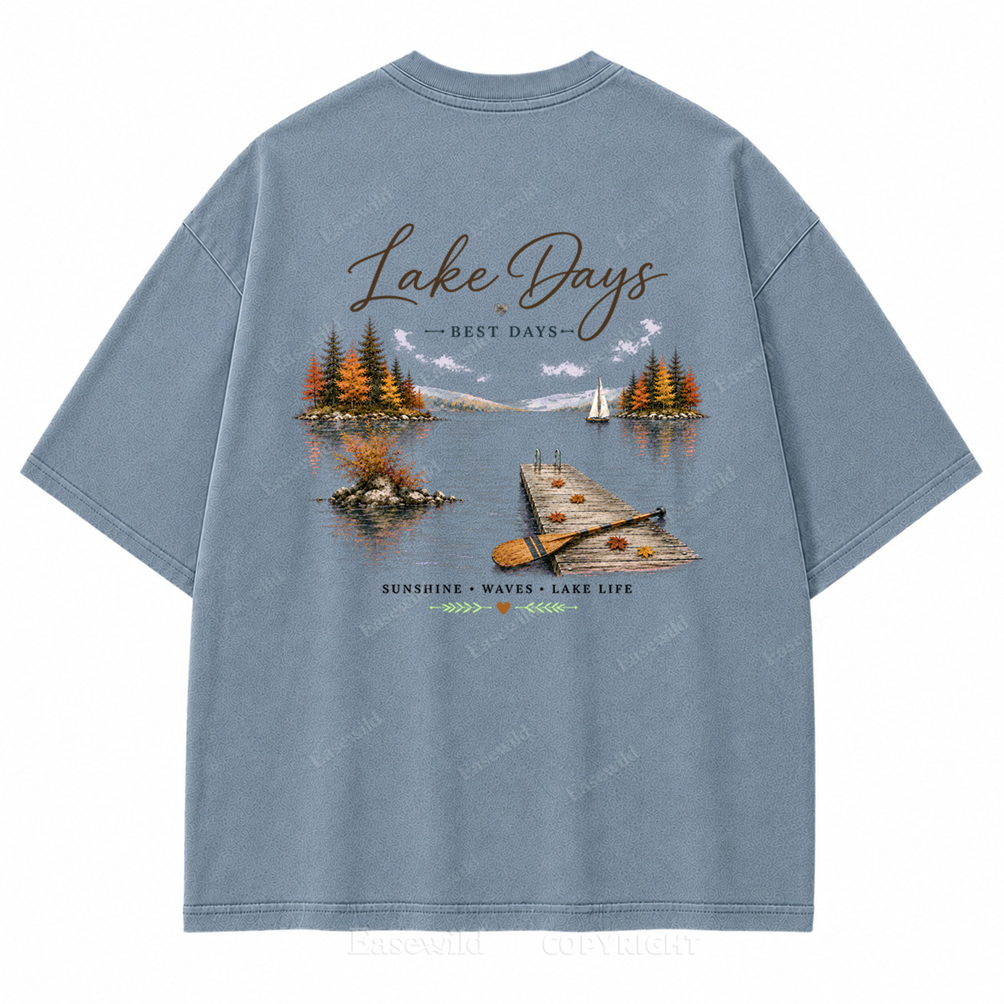 Lake Days Best Days Vintage Lake Washed Back Print Tee