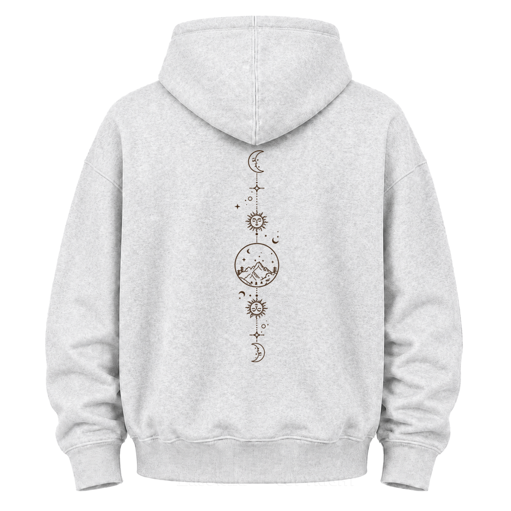 Celestial Mountain Sun & Moon Graphic Hoodie