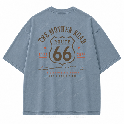 The Mother Road Centennial Washed Back Print Tee