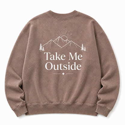 Take Me Outside Washed Grafik-Sweatshirt