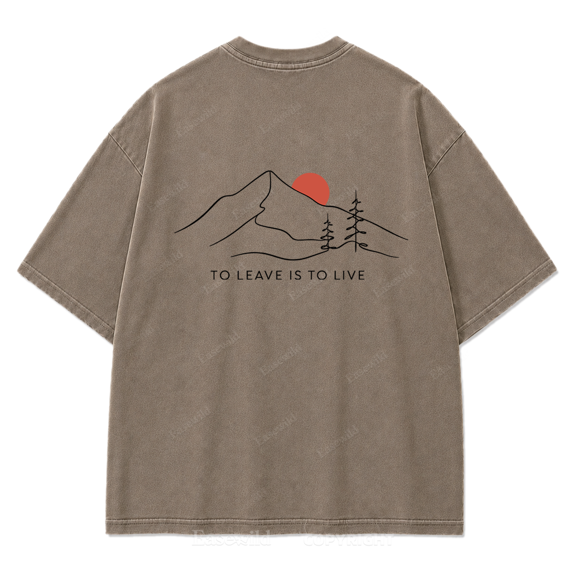 To Leave Is To Live Mountain Graphic Washed T-Shirt