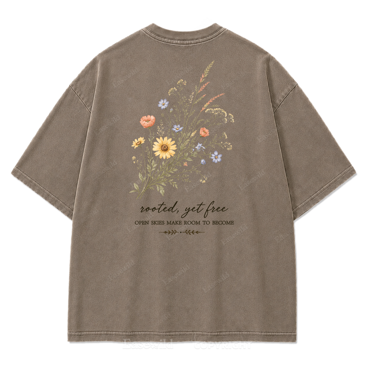 Rooted Yet Free Washed Print Tee