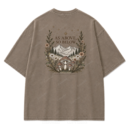 As Above So Below Nature Vintage Graphic Print Tee