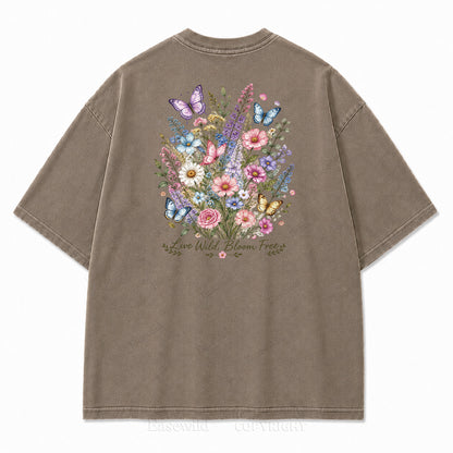 Live Wild Bloom Free Floral Art Print Tee