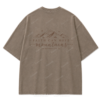 Faith Moves Mountains Washed Print Tee