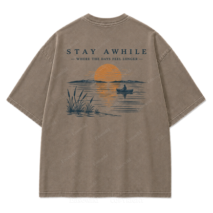 Stay Awhile by the Water Print Tee