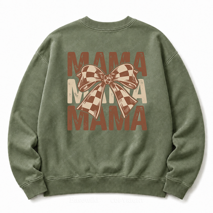 MAMA Bow Washed Graphic Sweatshirt