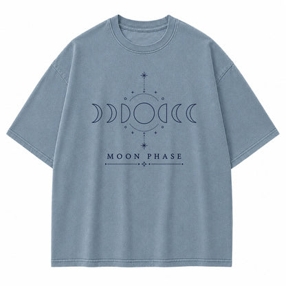 Moon Phase Minimal Celestial Graphic T-Shirt