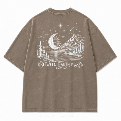 Between Earth & Sky Mountain Vintage Print Tee