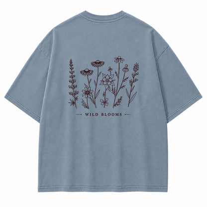Wild Blooms Botanical Flower Graphic T-Shirt