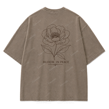 Bloom In Peace Floral Washed Print Tee