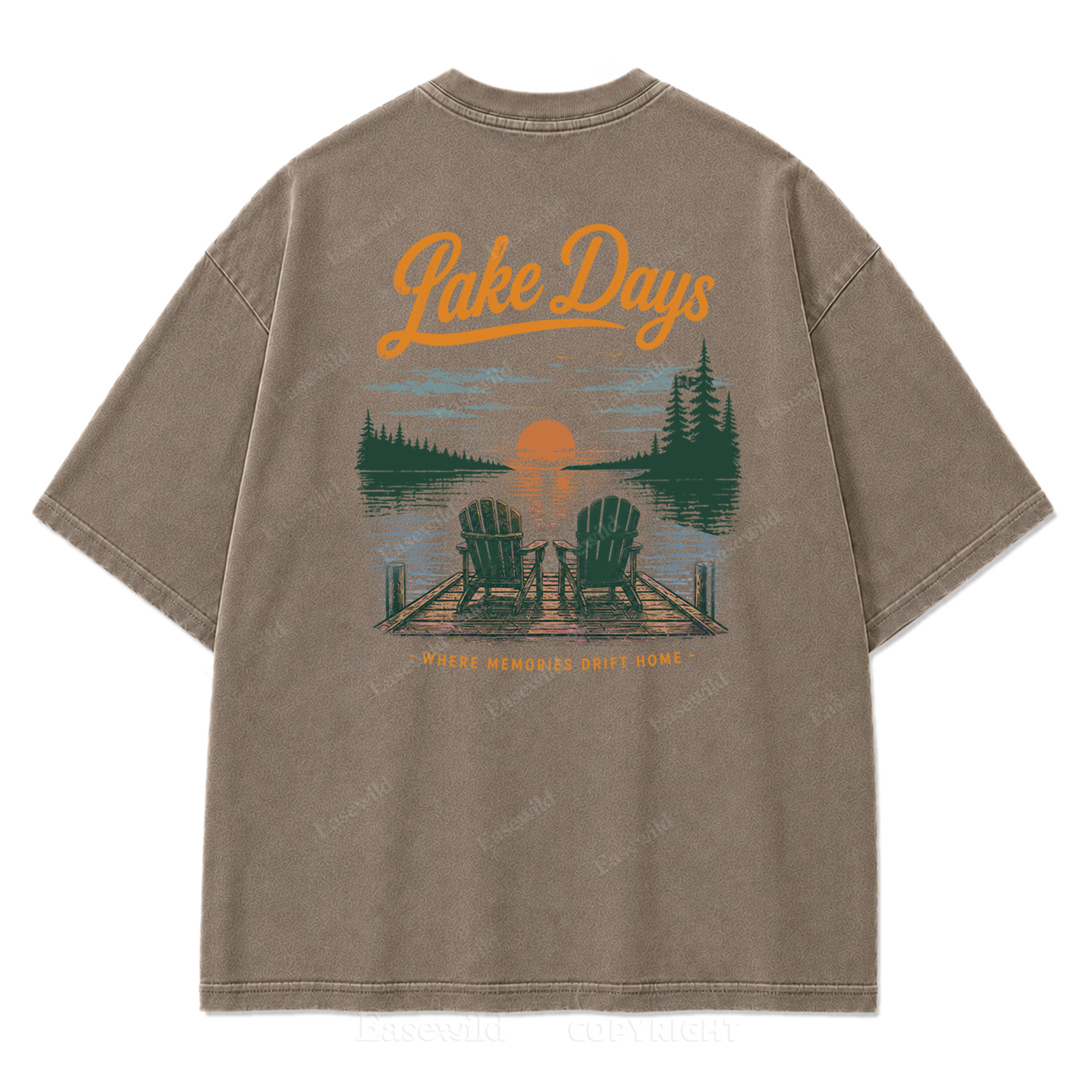 T-Shirt mit gewaschenem Aufdruck: Wo Seetage zu Erinnerungen werden