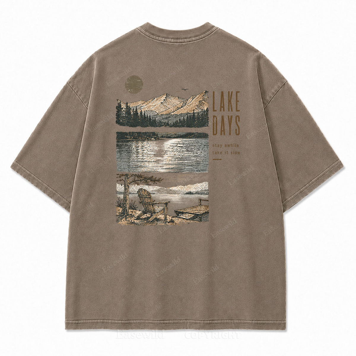 Lake Days Card Washed Graphic Tee