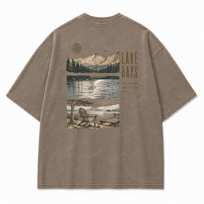 Lake Days Card Washed Graphic Tee