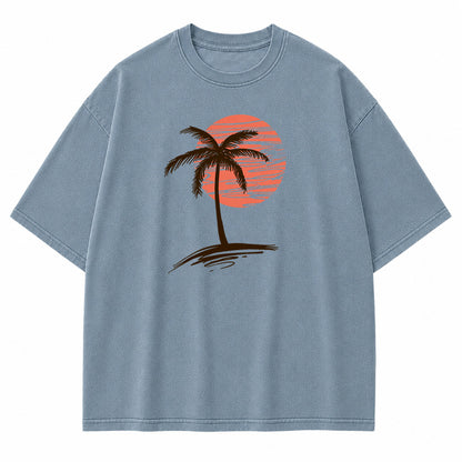 Palm Sunset Tropical Graphic T-Shirt