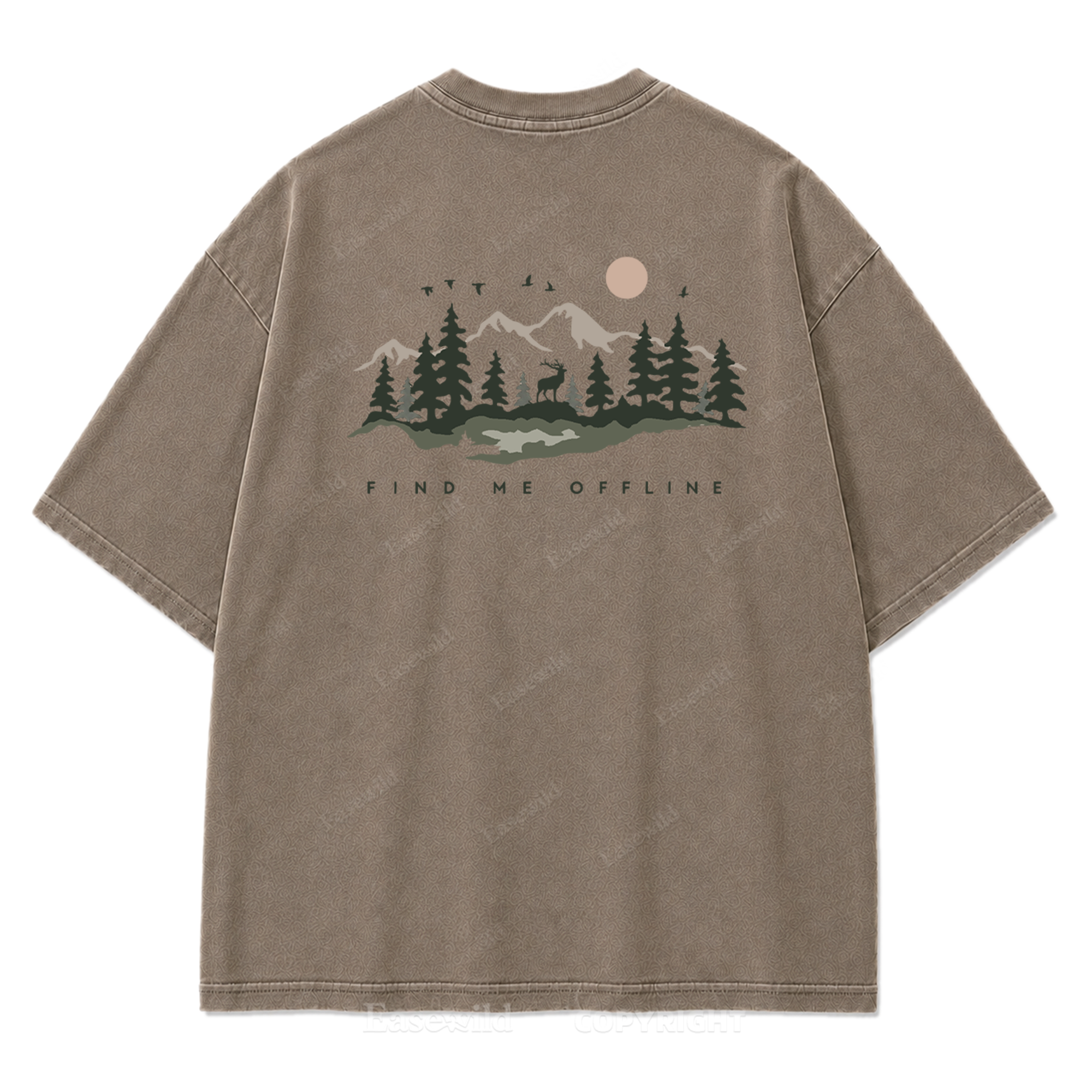 Find Me Offline T-Shirt mit Waschung