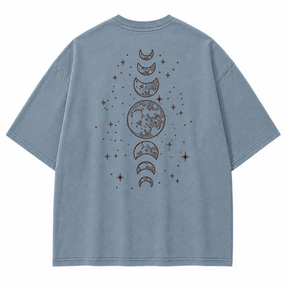 Moon Phase Alignment Celestial Graphic T-Shirt