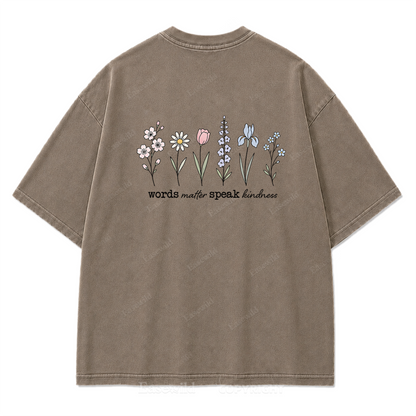 Worte zählen, sprich Freundlichkeit, T-Shirt mit Waschung