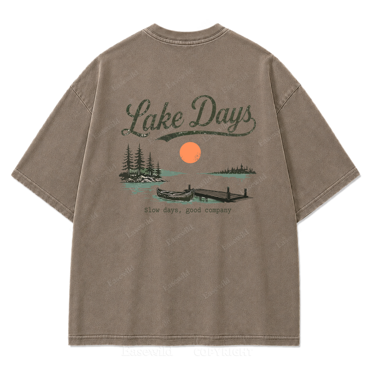 Where Slow Lake Days and Good Company Meet Washed Print Tee