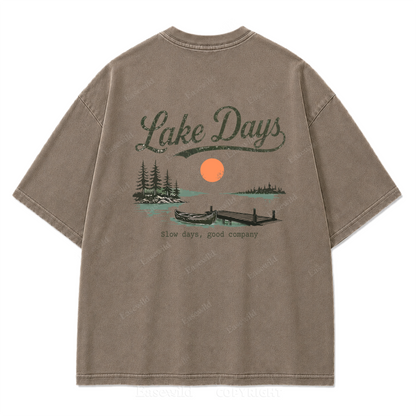 Where Slow Lake Days and Good Company Meet Washed Print Tee