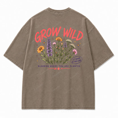 Grow Wild Wildflower Botanical Washed Graphic Tee