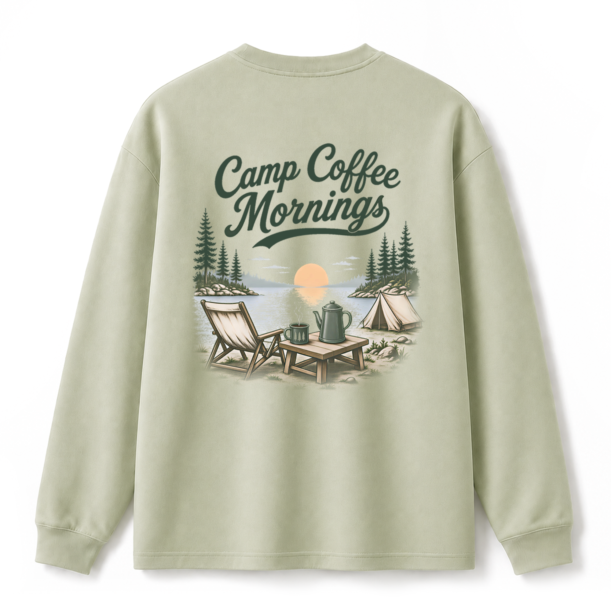 Camp Coffee Mornings Graphic Long Sleeve Tee