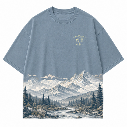 Wild Calm Mountain Landscape Graphic T-Shirt