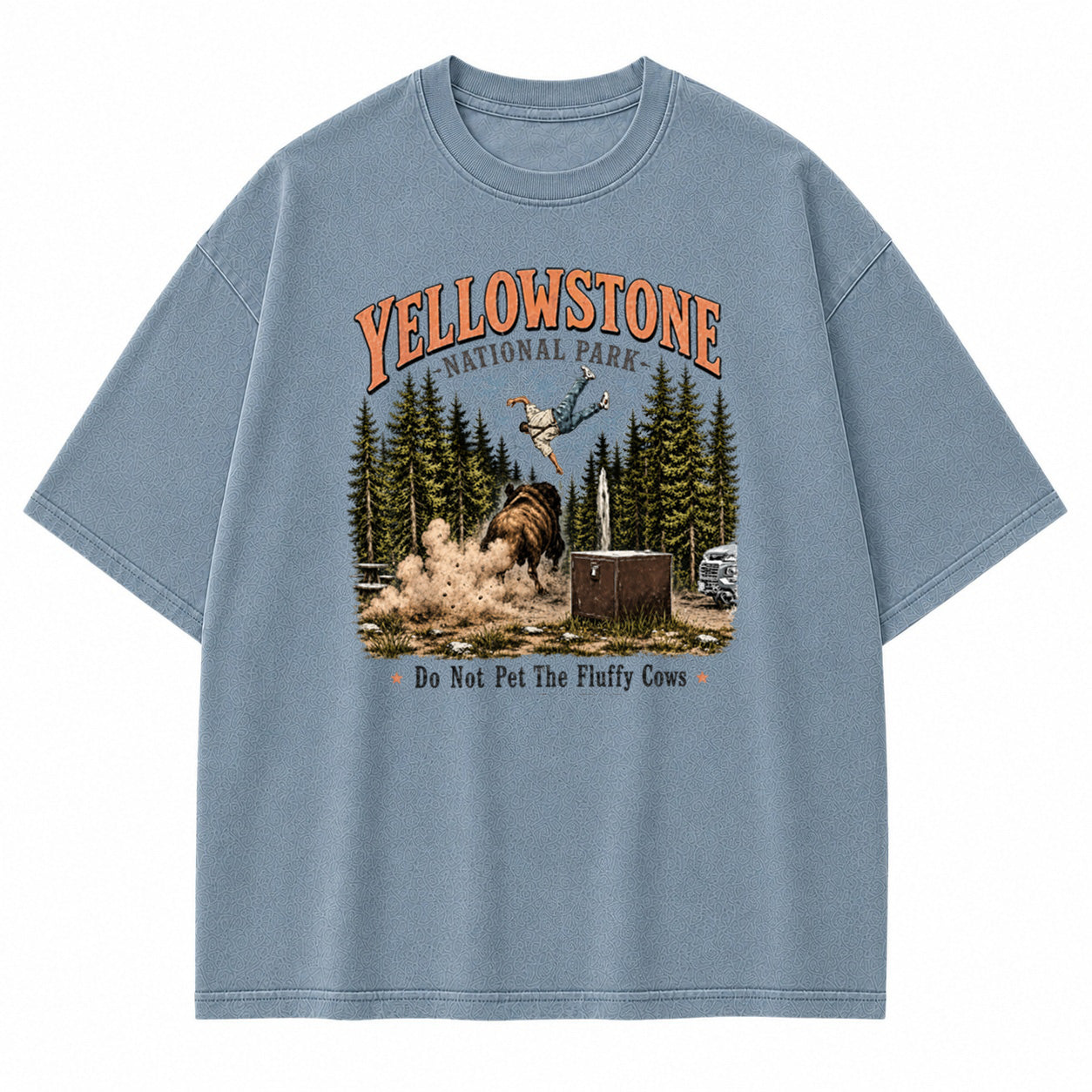 Yellowstone Fluffy Cows Bison Graphic T-Shirt
