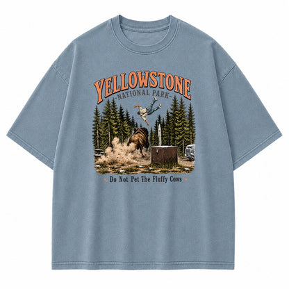 Yellowstone Fluffy Cows Bison Graphic T-Shirt