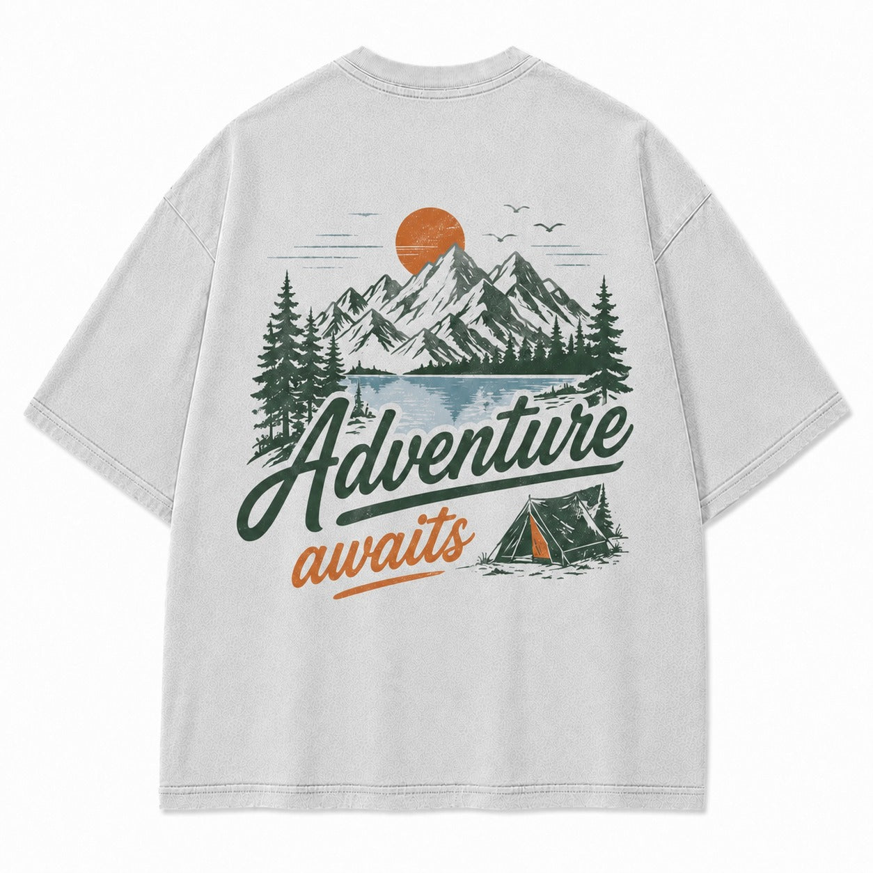 Adventure Awaits Mountain Camp Washed T-Shirt