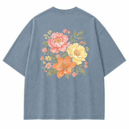 Sunlit Garden Floral Graphic T-Shirt