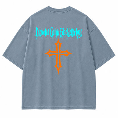 Gothic Cross Blackletter Graphic T-Shirt