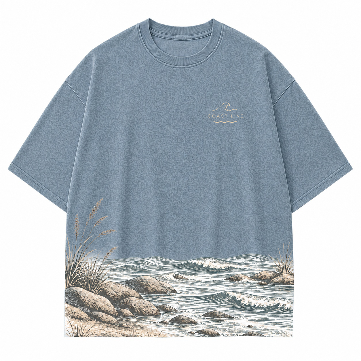 Coast Line Ocean Landscape Scenic Hem Tee