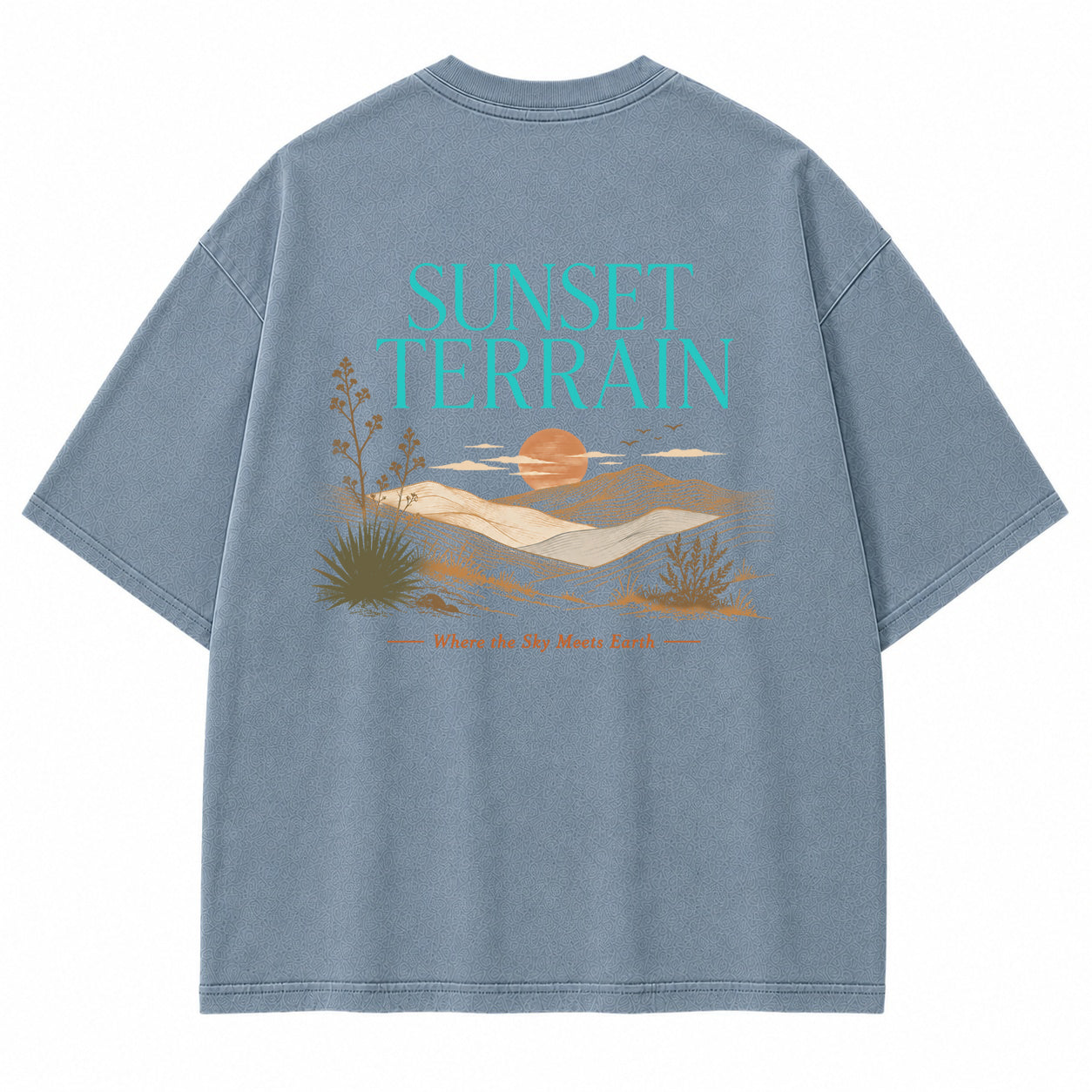 Sunset Terrain Desert Landscape Graphic T-Shirt