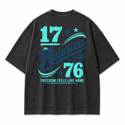 1776 Americana Mountain Landscape Graphic T-Shirt
