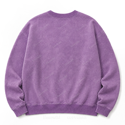 Moon Phase Celestial Front Graphic Washed Crewneck