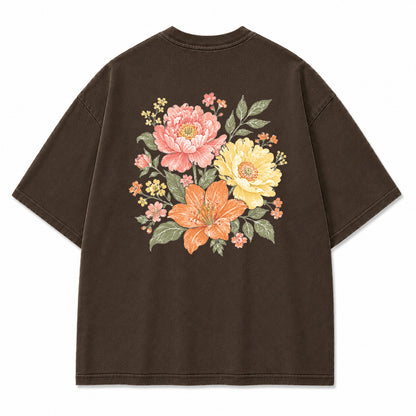 Sunlit Garden Floral Graphic T-Shirt