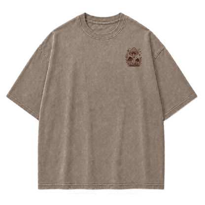Wild Soul Soft Heart Mushroom Washed Print Tee