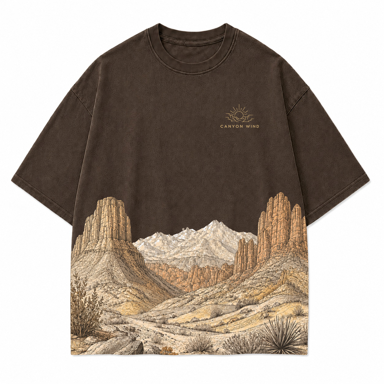 Canyon Wind Desert Horizon Scenic Hem Tee