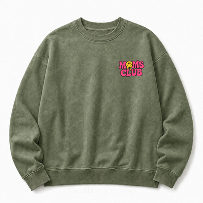 Overstimulated Moms Club Washed Graphic Sweatshirt