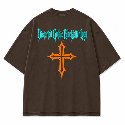 Gothic Cross Blackletter Graphic T-Shirt