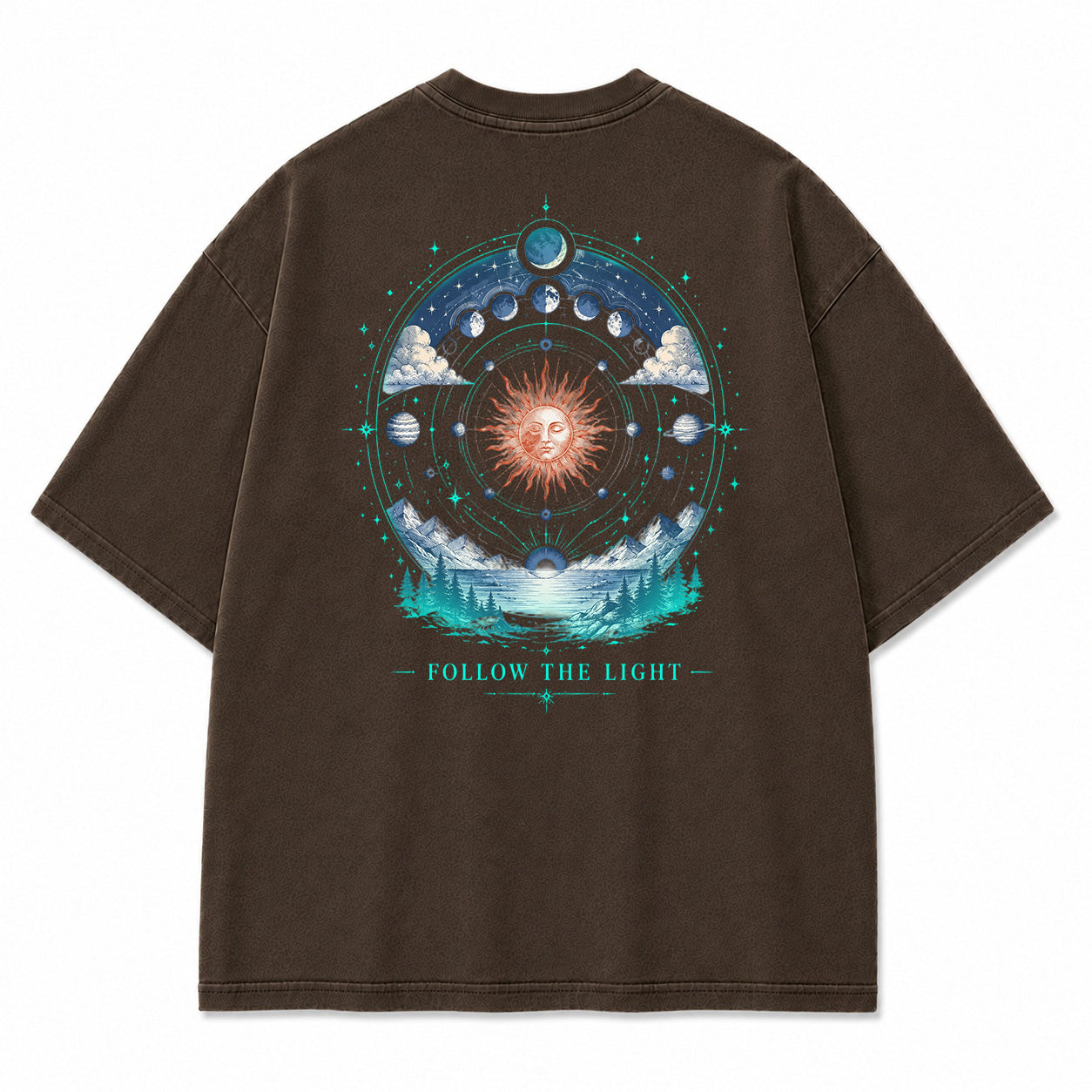 Celestial Path Solar Moon Graphic T-Shirt