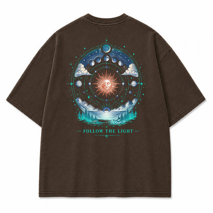 Celestial Path Solar Moon Graphic T-Shirt